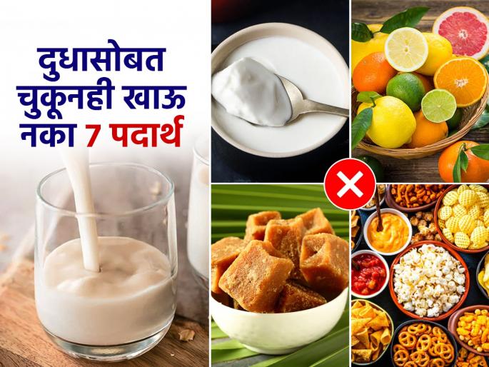 Foods you should avoid eating with milk : Seven Food Items That Should Not be Mixed With Milk | दूध घालून अजिबात खाऊ नयेत असे ७ पदार्थ, पोट बिघडेल-पडाल आजारी!