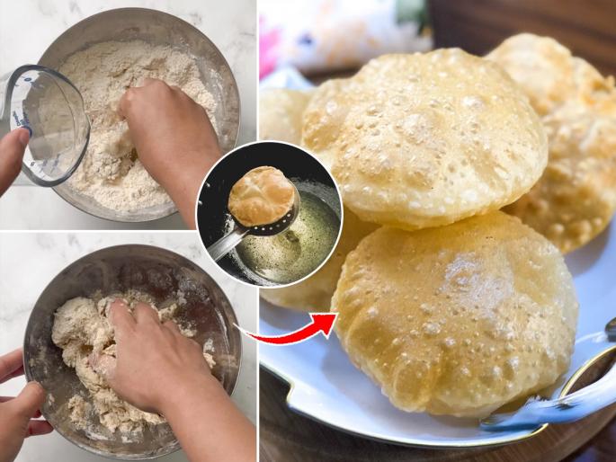 How to make Puffy & Soft Poori | Puri Recipe | पुऱ्या टम्म फुगत नाहीत, फार तेल पितात? पीठ भिजवताना घाला १ पांढरी सिक्रेट गोष्ट