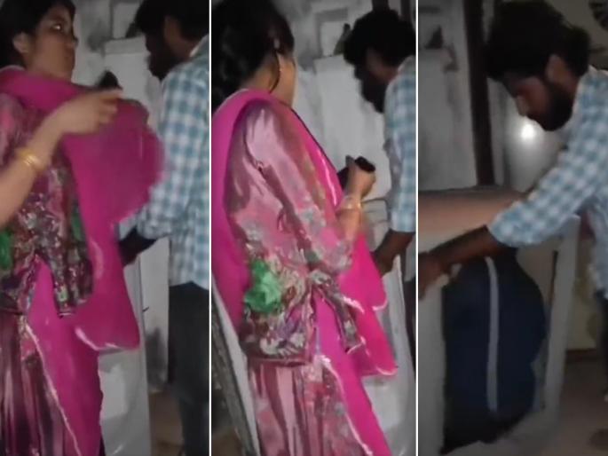 lover hide inside cooler caught by girlfriend family couple video viral | प्रेयसीची ट्रिक झाली फेल, प्रियकर गुपचूप भेटायला आला, कूलरमध्ये लपला पण...; Video व्हायरल lover hide inside cooler caught by girlfriend family couple video viral | प्रेयसीची ट्रिक झाली फेल, प्रियकर गुपचूप भेटायला आला, कूलरमध्ये लपला पण...; Video व्हायरल
