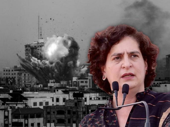 israel hamas war congress leader priyanka gandhi on gaza attack | Priyanka Gandhi : "आपल्या डोळ्यासमोर त्यांची हत्या केली जातेय, कुठे गेली आपली माणुसकी?; भारताने..." israel hamas war congress leader priyanka gandhi on gaza attack | Priyanka Gandhi : "आपल्या डोळ्यासमोर त्यांची हत्या केली जातेय, कुठे गेली आपली माणुसकी?; भारताने..."