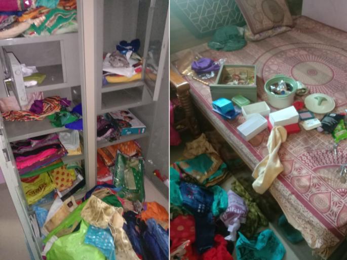 Burglary in Hingoli;gold and silver looted | कुटुंब कार्यक्रमासाठी बाहेरगावी, इकडे चोरट्यांनी घरफोडत सोन्या-चांदीचा ऐवज केला लंपास Burglary in Hingoli;gold and silver looted | कुटुंब कार्यक्रमासाठी बाहेरगावी, इकडे चोरट्यांनी घरफोडत सोन्या-चांदीचा ऐवज केला लंपास