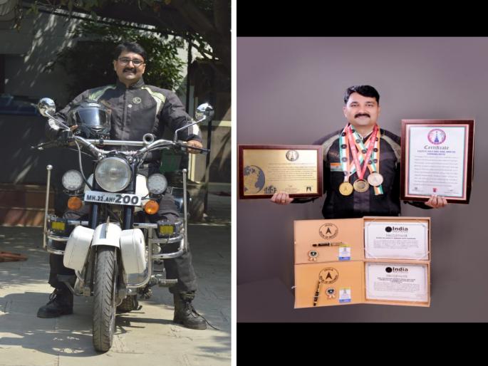 Bulletswari for 'Vote for Nation' awareness by engineer; A journey of 4 thousand kilometers in the state in seven days | ‘वोट फॉर नेशन’ जनजागृतीसाठी बूलेटस्वारी; सात दिवसात ४ हजार किलोमीटरचा राज्यात प्रवास Bulletswari for 'Vote for Nation' awareness by engineer; A journey of 4 thousand kilometers in the state in seven days | ‘वोट फॉर नेशन’ जनजागृतीसाठी बूलेटस्वारी; सात दिवसात ४ हजार किलोमीटरचा राज्यात प्रवास