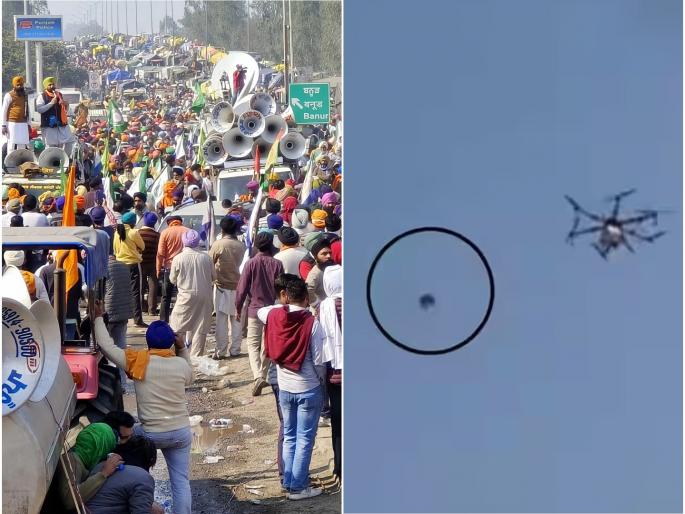 farmers protest in delhi kite used to shot down police drone | Farmers Protest : शेतकऱ्यांनी 10 रुपयांच्या पतंगाने पाडला लाखोंचा ड्रोन; रातोरात कोणी बांधली 10 फूट भिंत? farmers protest in delhi kite used to shot down police drone | Farmers Protest : शेतकऱ्यांनी 10 रुपयांच्या पतंगाने पाडला लाखोंचा ड्रोन; रातोरात कोणी बांधली 10 फूट भिंत?