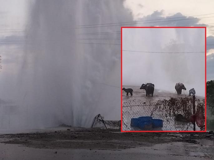 Series of water supply crises continue; Now crack on the wall of the new water pipeline at Chitegaon | पाणी पुरवठ्यावर संकटांची मालिका सुरूच; आता चितेगाव येथे नवीन जलवाहिनीवरील वॉलला तडा Series of water supply crises continue; Now crack on the wall of the new water pipeline at Chitegaon | पाणी पुरवठ्यावर संकटांची मालिका सुरूच; आता चितेगाव येथे नवीन जलवाहिनीवरील वॉलला तडा