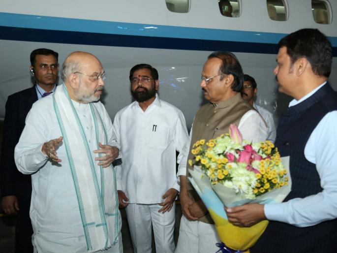 Amit Shah arrives in Mumbai, meets with Eknath Shinde, Devendra Fadnavis, Ajit Pawar; Will the problem of seat sharing formula be resolved? Lok Sabha Election 2024 | अमित शाह मुंबईत दाखल, शिंदे-फडणवीस-पवारांसोबत बैठक; जागावाटपाचा तिढा सुटणार? Amit Shah arrives in Mumbai, meets with Eknath Shinde, Devendra Fadnavis, Ajit Pawar; Will the problem of seat sharing formula be resolved? Lok Sabha Election 2024 | अमित शाह मुंबईत दाखल, शिंदे-फडणवीस-पवारांसोबत बैठक; जागावाटपाचा तिढा सुटणार?