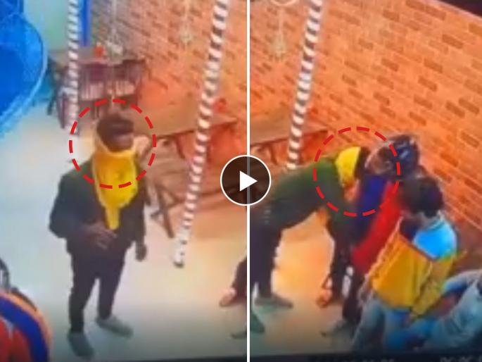 miscreants looted pizza shop at gunpoint in ghaziabad video viral cctv tied towel on face wore helmet | Video - खळबळजनक! 'ते' दोघं अचानक पिझ्झा शॉपमध्ये घुसले, धमक्या देत केली लूटमार