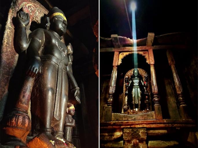 sun rays in Daityasudan temple of Lonar, Kironotsav will be held from 14th to 19th May | लोणारच्या दैत्यसुदन मंदिरामध्ये सूर्यकिरणांचा अभिषेक! sun rays in Daityasudan temple of Lonar, Kironotsav will be held from 14th to 19th May | लोणारच्या दैत्यसुदन मंदिरामध्ये सूर्यकिरणांचा अभिषेक!