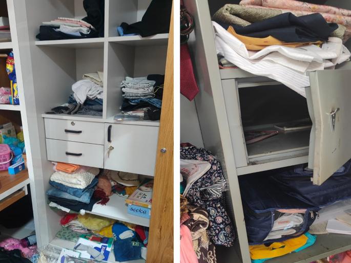 It wasn't even 24 hours after I went to Pune to visit relatives; Here in Latur the theft in the house | पुण्याला नातेवाइकांकडे जाऊन २४ तासही झाले नाही; इकडे लातुरात चाेरट्यांनी घर फाेडले It wasn't even 24 hours after I went to Pune to visit relatives; Here in Latur the theft in the house | पुण्याला नातेवाइकांकडे जाऊन २४ तासही झाले नाही; इकडे लातुरात चाेरट्यांनी घर फाेडले