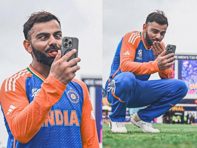 Virat Kohli's video call with Anushka Sharma and kids post T20 World Cup win breaks the internet: 'Real family man' | वर्ल्ड कप जिंकताच लेकरांना फोन करणारा ' हा ' बाप पाहा, काय सांगता कुटुंबासाठी वेळ नाही..