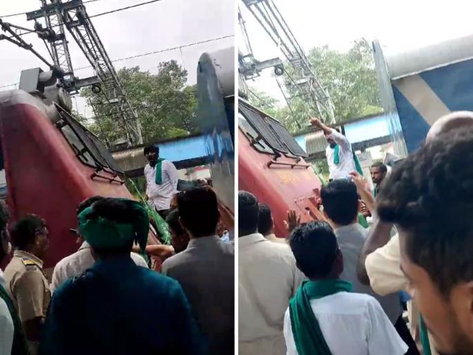 Tension at railway station due to stoppage of Andaman Express | अंदमान एक्सप्रेस रोखल्याने रेल्वे स्थानकावर तणाव Tension at railway station due to stoppage of Andaman Express | अंदमान एक्सप्रेस रोखल्याने रेल्वे स्थानकावर तणाव