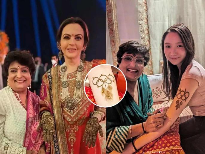 Nita Ambani’s mehendi artist applies Olympic-themed henna to fans in Paris | नीता अंबानीच्या मेहंदी आर्टिस्टच्या मेहंदीकलेचे पॅरिस ऑलिंपिकमध्ये कौतुक, ऑलिंपिक रंगात ' अशी ' रंगली मेहेंदी..
