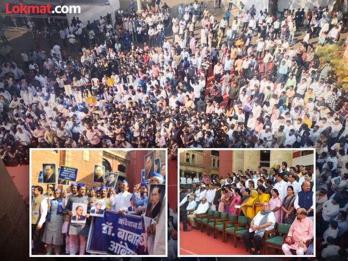 'Hindustan will not tolerate insult to Babasaheb'; Mahavikas Aghadi MLAs' protest | 'बाबासाहेबका अपमान नही सहेगा हिंदुस्तान'; महाविकास आघाडीच्या आमदारांचे आंदोलन 'Hindustan will not tolerate insult to Babasaheb'; Mahavikas Aghadi MLAs' protest | 'बाबासाहेबका अपमान नही सहेगा हिंदुस्तान'; महाविकास आघाडीच्या आमदारांचे आंदोलन