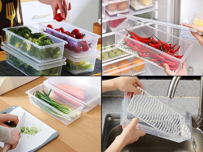 Product Review for Skylike 6Pcs Fridge Storage Boxes, vegetable storage boxes for refrigerator at low price | फक्त १७० रुपयांत घ्या सुंदर व्हेजिटेबल बॉक्स, फ्रिज दिसेल आवरलेलं-भाज्याही टिकतील जास्त