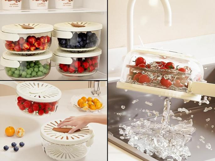product review Multifunctional Draining Bowl wash bowl for vegetables and fruits how to buy | फक्त ४४९ रुपयांत आणा'टू-इन-वन बाऊल', फ्रिज दिसेल चकाचक,फळे-भाज्या टिकतील जास्त