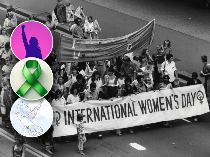 Women's Day 2025 : IWD's Symbolic Colors Purple, White And Green | Women's Day 2025: जांभळा-हिरवा-पांढरा महिला दिनासाठी हे ३ रंग का महत्वाचे? जगभर का वापरले जातात..