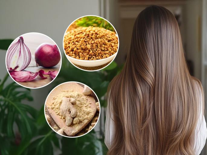 Homemade Ayurvedic Hair Oil How to make Ayurvedic Hair Oils for Hair growth At Home home-made ayurvedic hair oils to reduce hair fall & hair problems | आल्याचा तुकडा, कांद्याची सालं, मेथी दाण्यांचे आयुर्वेदिक तेल! केसगळती थांबून, दुप्पट वेगाने होईल केसांची वाढ...