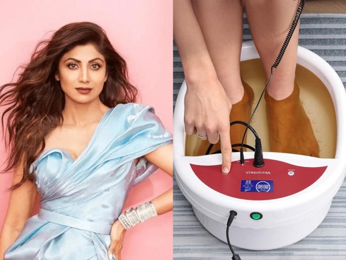 Shilpa Shetty Shared Photo On Instagram Doing Electrolysis Foot Bath Know Its Benefits Electrolysis Foot Bath Benefits | बॉडी डिटॉक्ससाठी शिल्पा शेट्टीने असं काय केलं की, वाढला गुगल सर्च - व्हायरल फिटनेस फंडा...