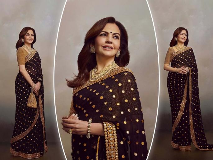 Nita Ambani recently spotted in a stunning ₹3.5 crore saree, Nita Ambani in a jaw dropping ₹3.5 crore saree | अबब! नीता अंबानींची ३. ५ कोटींची साडी!! सोन्याच्या साडीवर सजली अस्सल हिऱ्यांची नक्षी ... 