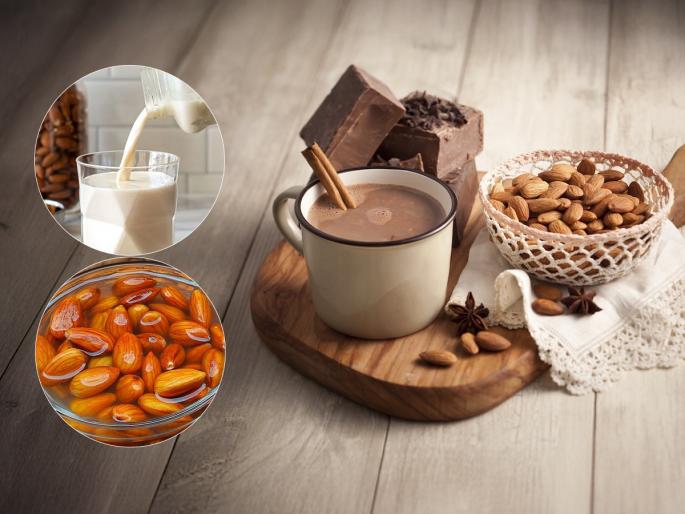 make 'hot chocolate'; this heavy drink has a special taste of almonds | अनुष्का शर्माला आवडणाऱ्या बदाम मिल्कचे करा ‘हॉट चॉकलेट’; असं भारी ड्रिंक-बिनसारखेची खास चव