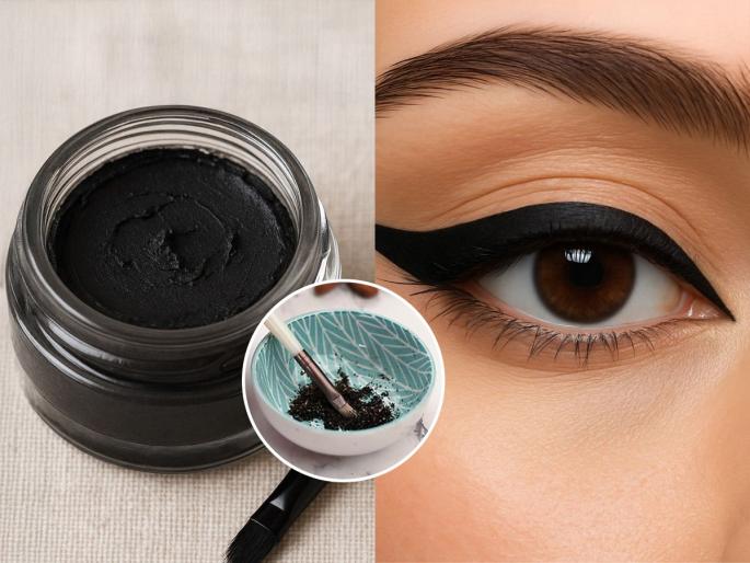homemade chemical free eyeliner at home 2 simple steps for making gel eyeliner beauty tips for eyes | एकही पैसा खर्च होणार नाही!केमिकल फ्री आयलाइन करा घरच्या घरी, डोळ्यांना इजाही होणार नाही...
