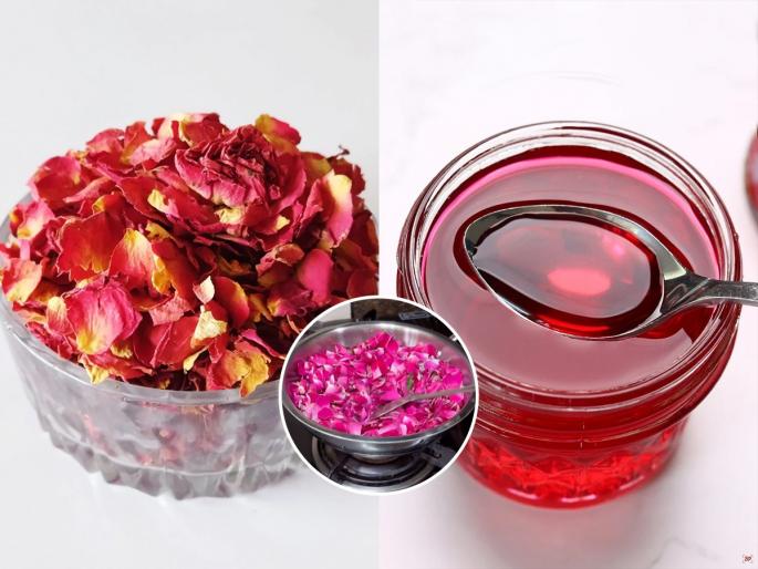 summer dehydration cold drink rose water how to make gulab sarbat at home know the simple recipe | उन्हाळ्यात डिहायड्रेशनचा त्रास होईल कमी, घरीच करा गुलाबाचे सरबत - चव विकतच्या रुह अफजापेक्षा भारी