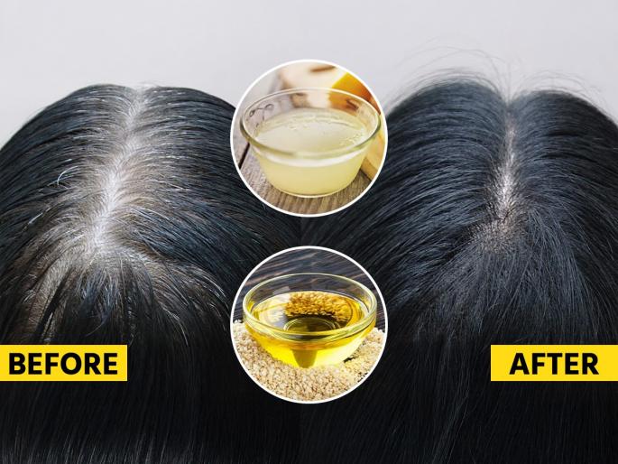 white hair solution how to make oil for black hair simple home remedies hair falls hair care tips | वयाच्या चाळिशीतही पांढरे केस होतील काळे, तेलात मिसळा एक गोष्ट- केसगळतीही थांबेल, सोपा घरगुती उपाय