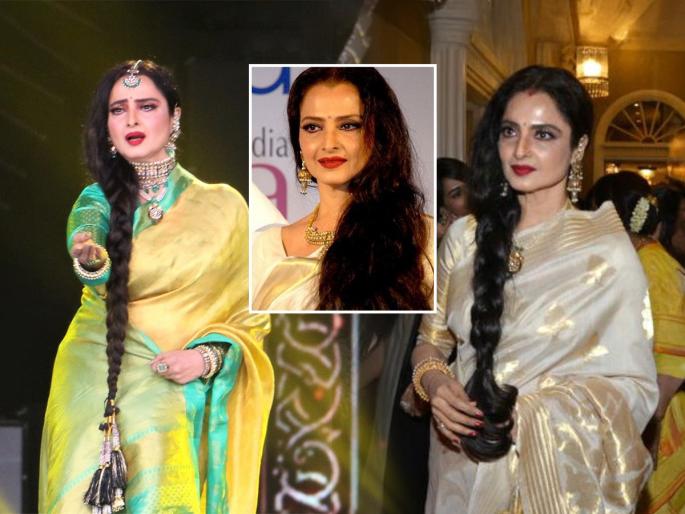 bollywood actress rekha hair mask secret age 70s skin care routine black and shiny hair beauty home remedies hair care tips | लांब-घनदाट केसांचं सिक्रेट! अभिनेत्री रेखा वयाच्या सत्तरीत लावते 'हा' हेअर मास्क, केस राहतात काळेभोर-गळतही नाहीत