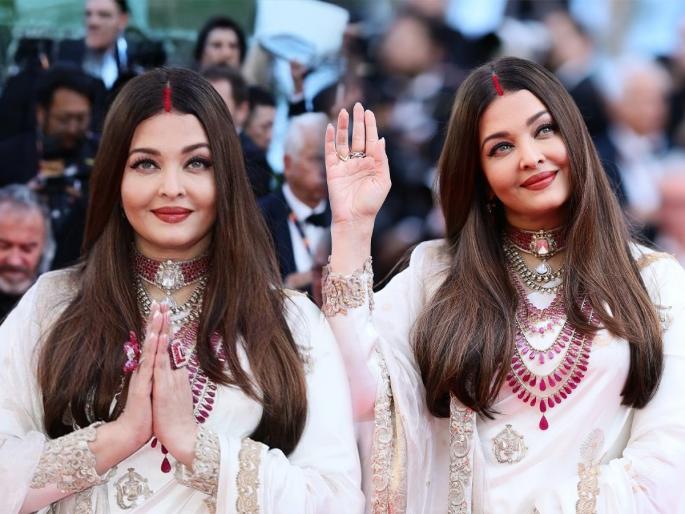 Cannes 2025: Aishwarya Rai stuns in regal ivory-gold look, flaunts sindoor | बनारसी साडी, सिंदूर अन गळ्यात माणिक मोत्यांचा हार! कान्सच्या रेड कार्पेटवर ऐश्वर्या राय आली अन्.....