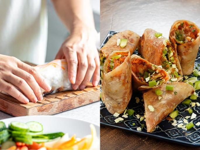 'Shejwan Roll' a crunchy and delicious monsoon food for kids | लहान मुलांसाठी पावसाळी खाऊ 'शेजवान रोल' कुरकुरीत चमचमीत आणि खमंग पदार्थ