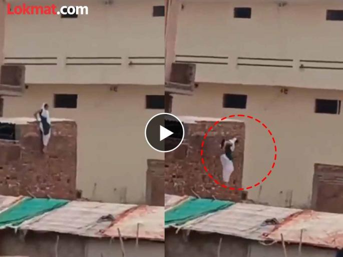 married woman absconded by jumping from the roof of the hotel in up baghpat | Video - हॉटेलमध्ये बॉयफ्रेंडसोबत नवऱ्याने रंगेहाथ पकडताच 'ती' झाली स्पायडरमॅन, थेट छतावरुन...