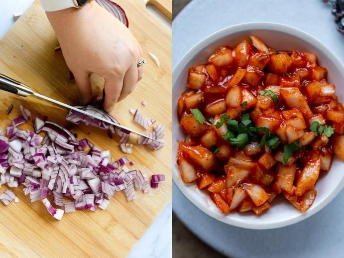 onion chutney recipe in just 5 minutes, how to make onion chutney, delicious recipe of onion chutney or sabji  | आज भाजी काय करु प्रश्न पडला? ५ मिनिटांत करा कांद्याची चटणी, चवीला चटकदार-पुन्हा पुन्हा कराल