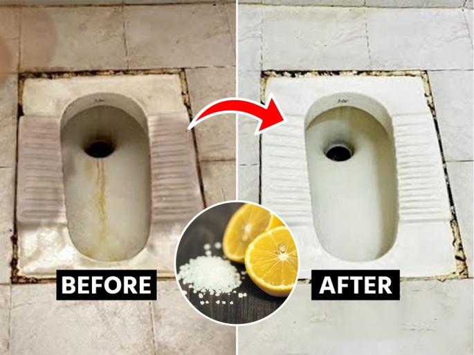 Easy Way To Clean Toilet : How To Clean Toilet Easily Toilet Cleaning Tips | कितीही घासा, टॉयलेटचे पिवळे डाग निघत नाही? ३ गोष्टी करा, नव्यासारखं लख्खं चमकेल टॉयलेट