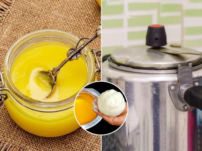 Ghee Making In Cooker : Making Of Desi Ghee In Pressure Cooker Ghee From Malai | प्रेशर कुकरमध्ये फक्त ५ मिनिटांत करा रवाळ तूप; दोन शिट्ट्या करताच कढवलेलं तूप तयार!
