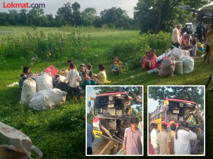 Gondia: A horrific collision between a travel and a truck on the Navegaon-Kohmara route; six passengers were seriously injured | Gondia : नवेगाव-कोहमारा मार्गावर ट्रॅव्हल्स आणि ट्रकची भीषण धडक ; सहा प्रवासी झाले गंभीर जखमी Gondia: A horrific collision between a travel and a truck on the Navegaon-Kohmara route; six passengers were seriously injured | Gondia : नवेगाव-कोहमारा मार्गावर ट्रॅव्हल्स आणि ट्रकची भीषण धडक ; सहा प्रवासी झाले गंभीर जखमी