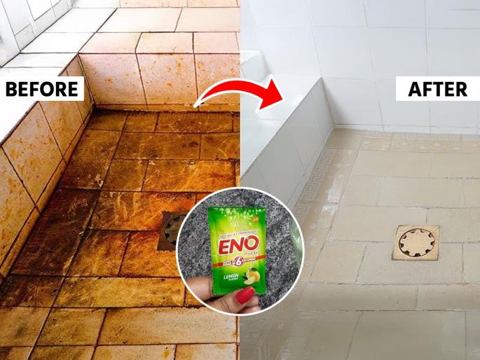Easy Solution To Clean Bathroom Tiles in Just 10 Rupees How To Clean Bathroom Tiles | Easy Way To Clean Bathroom Tiles : न घासता २ मिनिटांत चमकतील बाथरूमच्या टाईल्स; खर्च फक्त १० रूपये, बाथरूम स्वच्छ होईल