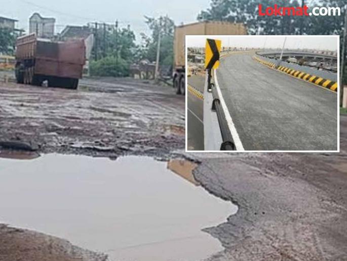 Two-foot potholes have appeared on the Bhandara-Balaghat National Highway; Repair orders have been in place for three years, but when will the administration open its eyes? | भंडारा-बालाघाट राष्ट्रीय महामार्गावर पडले दोन फुटांचे खड्डे ; तीन वर्षांपासून दुरुस्तीचे आदेश पण प्रशासनाचे डोळे केव्हा उघडणार?