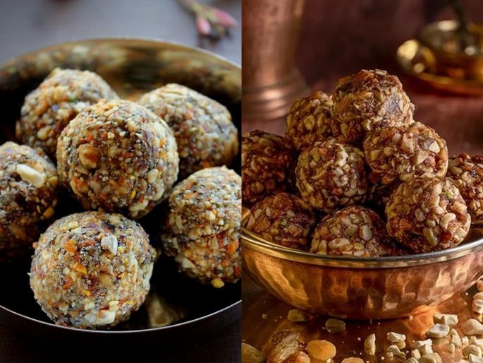 Eat a nutritious laddu every day in winter, delicious dry fruit laddus that kids will love | हिवाळ्यात रोज खा एक पौष्टिक लाडू, लहान मुले मागून खातील चविष्ट ड्रायफ्रुट्स लाडू, दहा मिनिटांचे काम