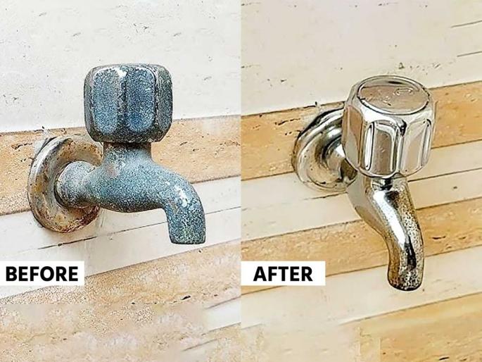 How To Clean Tap At Home : How To Clean Tap easy Ways Easy Ways To Clean Tap | घरातल्या नळांवर पांढरे थर आलेत-नळ जुनाट दिसतात? २ उपाय, नव्यासारखे दिसतील नळ How To Clean Tap At Home : How To Clean Tap easy Ways Easy Ways To Clean Tap | घरातल्या नळांवर पांढरे थर आलेत-नळ जुनाट दिसतात? २ उपाय, नव्यासारखे दिसतील नळ