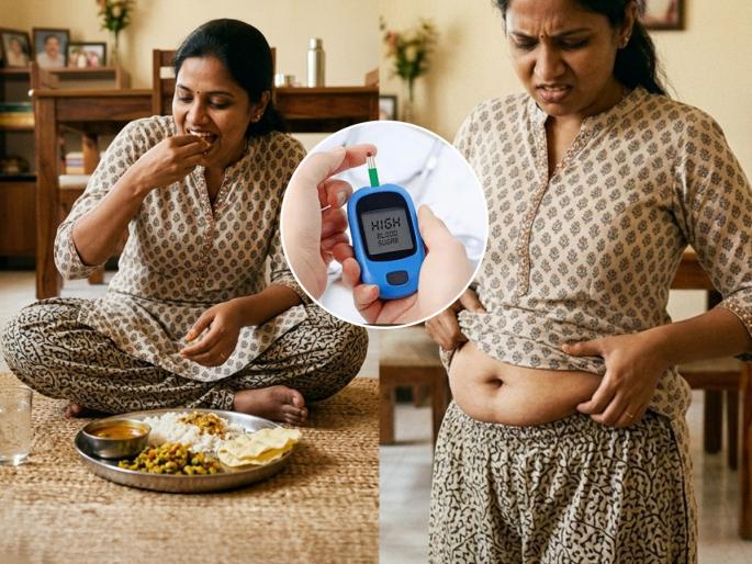 major reasons for sugar spike and weight gain instead of having home cooked food | रोज घरचंच जेवण - जंक खात नाही तरीही शुगर आणि वजन वाढतं? डॉक्टर सांगतात, रोज एवढंच चुकतं.. major reasons for sugar spike and weight gain instead of having home cooked food | रोज घरचंच जेवण - जंक खात नाही तरीही शुगर आणि वजन वाढतं? डॉक्टर सांगतात, रोज एवढंच चुकतं..