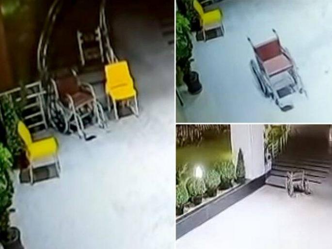 Viral Video : Wheelchair moving on its own in Chandigarh hospital | Ssshhhh... हॉस्पिटलमधील व्हीलचेअर अचानक चालू लागली; व्हिडीओ पाहून नेटिझन्सची झोप उडाली! Viral Video : Wheelchair moving on its own in Chandigarh hospital | Ssshhhh... हॉस्पिटलमधील व्हीलचेअर अचानक चालू लागली; व्हिडीओ पाहून नेटिझन्सची झोप उडाली!