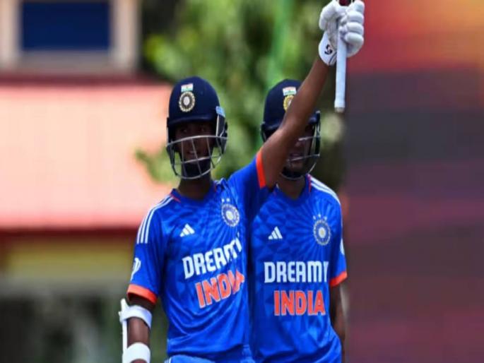  WI vs IND 2023, 4th T20I Match Yashasvi Jaiswal breaks Rohit Sharma's 14-year-old record by becoming the youngest Indian to score a fifty in T20 Internationals  |  यशस्वीने अर्धशतक झळकावताच रचला इतिहास; रोहित शर्माचा १४ वर्ष जुना 'किल्ला' उद्ध्वस्त