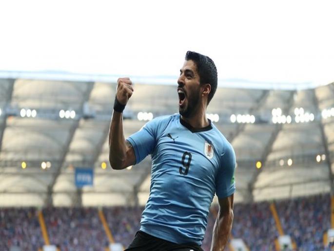 FIFA World Cup 2018: Uruguay made history with Suarez's goal | FIFA World Cup 2018: सुआरेझच्या गोलसह उरुग्वेने रचला इतिहास FIFA World Cup 2018: Uruguay made history with Suarez's goal | FIFA World Cup 2018: सुआरेझच्या गोलसह उरुग्वेने रचला इतिहास