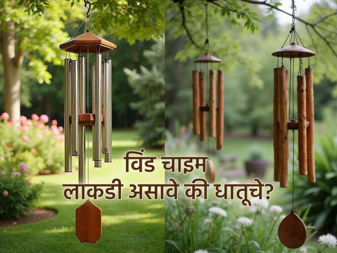 Vastu Shastra: According to Vastu Shastra, should the wind chime be made of metal or wood? How many rods is it auspicious to have? | Vastu Shastra: वास्तूशास्त्रानुसार विंड चाइम धातूचे आणावे की लाकडी? ते किती रॉडचे असणे शुभ? Vastu Shastra: According to Vastu Shastra, should the wind chime be made of metal or wood? How many rods is it auspicious to have? | Vastu Shastra: वास्तूशास्त्रानुसार विंड चाइम धातूचे आणावे की लाकडी? ते किती रॉडचे असणे शुभ?