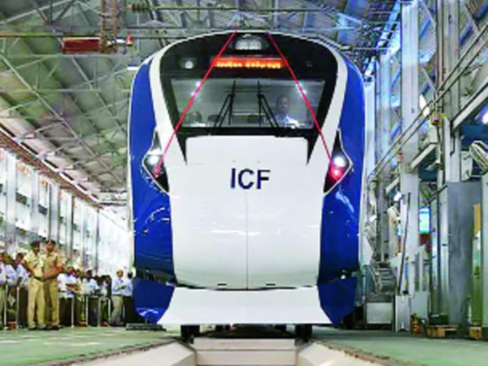 Winnian 'train-18' runs at 180 kmph | ताशी १८० किमी वेगाने धावली विनाइंजिन ‘ट्रेन-१८’ Winnian 'train-18' runs at 180 kmph | ताशी १८० किमी वेगाने धावली विनाइंजिन ‘ट्रेन-१८’