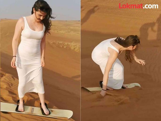 VIDEO: Woman started skating in desert of Dubai see what happen next | VIDEO : दुबईच्या वाळवंटात स्केटिंग करत होती महिला आणि मग.... VIDEO: Woman started skating in desert of Dubai see what happen next | VIDEO : दुबईच्या वाळवंटात स्केटिंग करत होती महिला आणि मग....