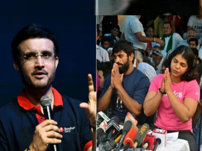 Wrestlers are protesting against WFI president Brijbhushan Sharan Singh but fans trolled Ganguly after former BCCI president Sourav Ganguly told him to let him fight his fight  | "त्यांना त्यांची लढाई लढू द्या", पैलवानांच्या आंदोलनावर 'दादां'ची सावध भूमिका अन् चाहत्यांचा बाउन्सर