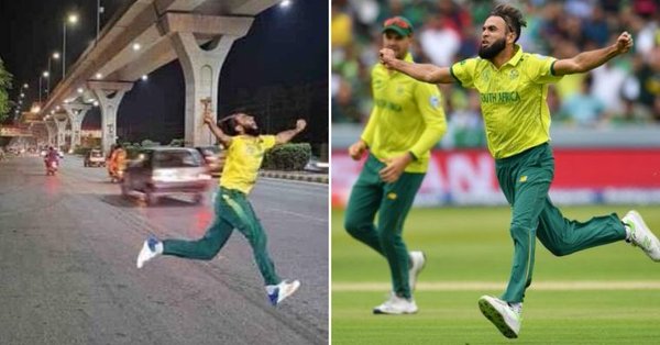 ICC World Cup 2019: Imran Tahir celebration is super hit; The fans have a lot of cheat, see the video ... | ICC World Cup 2019 : ताहिरचे सेलिब्रेशन ठरतंय सुपरहिट; चाहत्यांनी केलं थोडंस चीट,  पाहा हे व्हिडीओ...