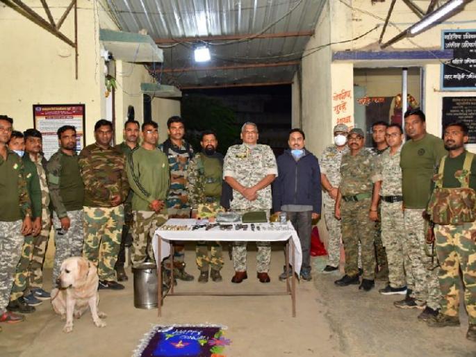 Explosives seized from forest near Bewartola Dam in gondi district | नक्षलवाद्यांचा घातपाताचा डाव उधळला, जंगलात पेरून ठेवलेले स्फोटक साहित्य जप्त Explosives seized from forest near Bewartola Dam in gondi district | नक्षलवाद्यांचा घातपाताचा डाव उधळला, जंगलात पेरून ठेवलेले स्फोटक साहित्य जप्त