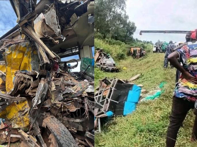 major bus crash in western uganda 63 people died on spot several injured admitted in hospital in kampala africa | युगांडामध्ये भीषण अपघात, बसची वाहनांना धडक, ६३ जणांचा जागीच मृत्यू, अनेक जण जखमी