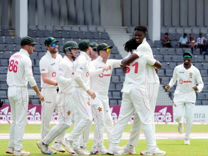 Zim vs Ban 1st Test Live Zimbabwe cricket team won 1st test match after four years by beating Bangladesh | Zim vs Ban test: झिम्बाब्वेचा चार वर्षांनी कसोटी विजय! बांगलादेशला पाजलं पराभवाचं पाणी